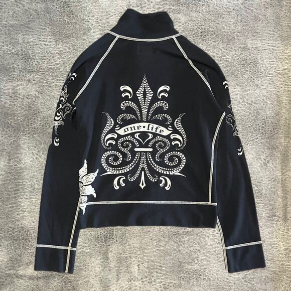 One Life Y2k Graphic Zip Up Sweater - Picture 1 of 9